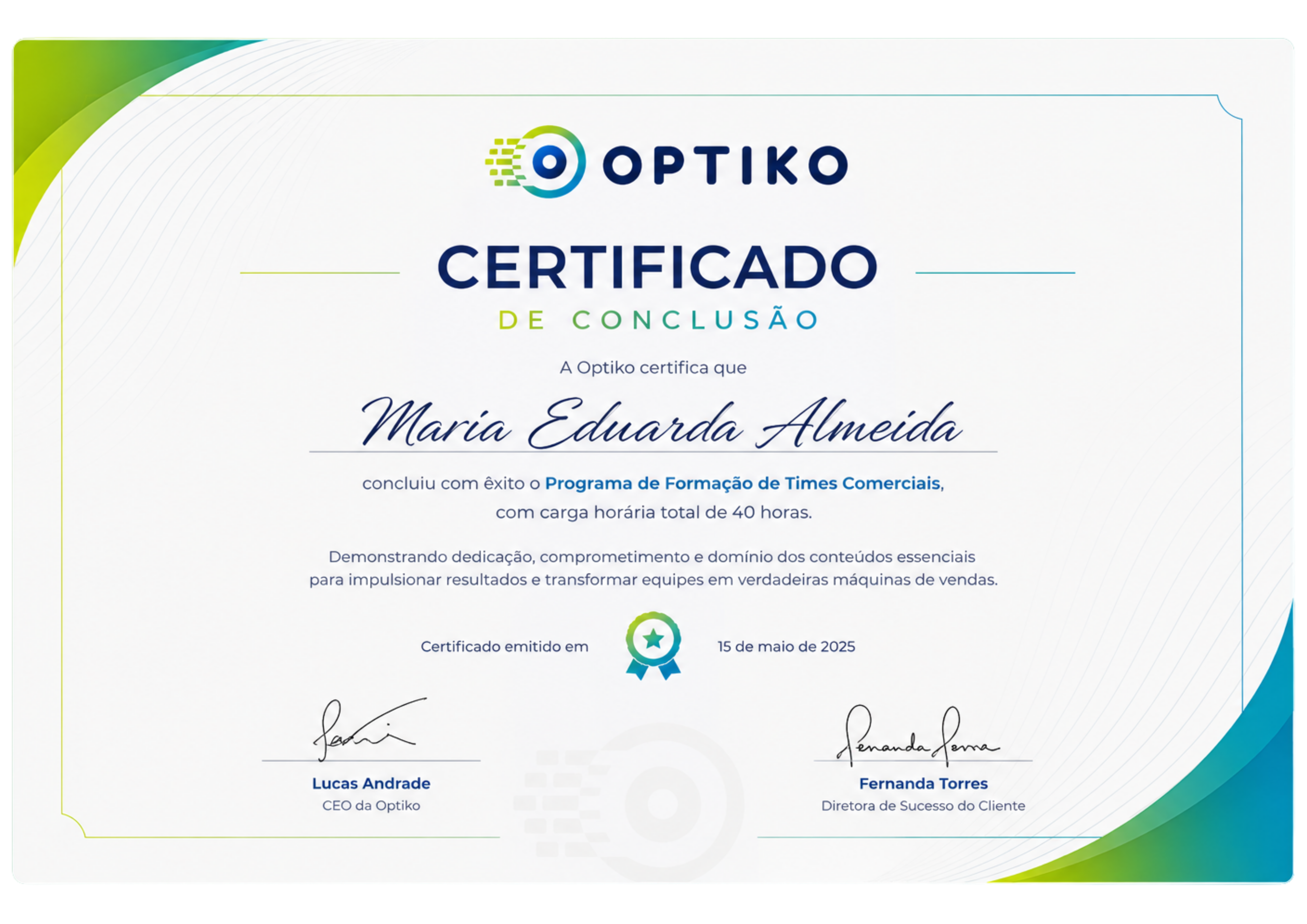 Certificado Optiko Sales